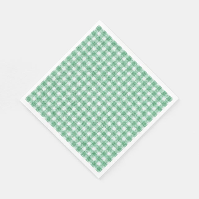 Nappy Mint Green Gingham  Napkins (Corner)