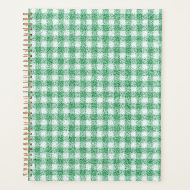 Nappy Mint Green Gingham  Planner (Front)