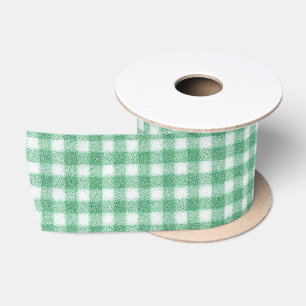 Nappy Mint Green Gingham Satin Ribbon