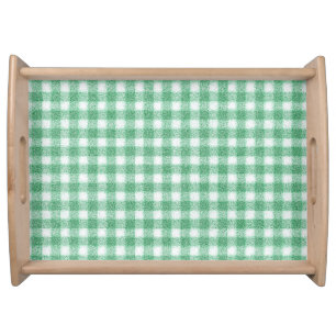 Nappy Mint Green Gingham Serving Tray