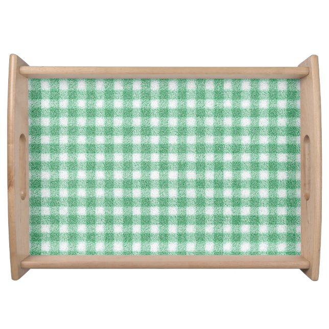 Nappy Mint Green Gingham  Serving Tray (Front)