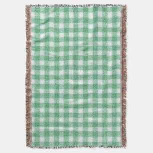 Nappy Mint Green Gingham Throw Blanket