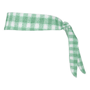 Nappy Mint Green Gingham Tie Headband