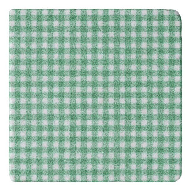 Nappy Mint Green Gingham  Trivet (Front)