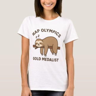 Naps Olympics Gold Medalist T-Shirt - Funny Sloth
