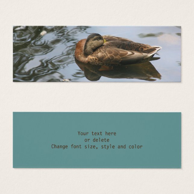 Naptime Mallard Duck Nature Mini Bookmark (Front & Back)
