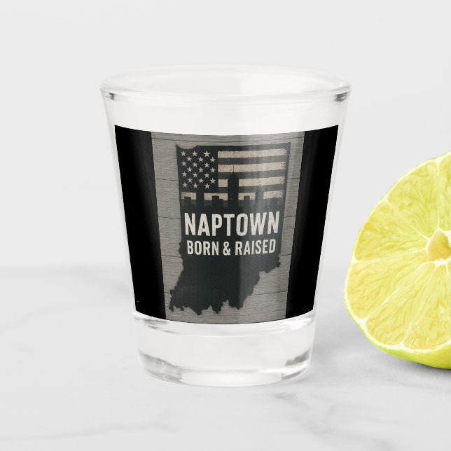 Naptown Born and Raised Shot Glass (Front)