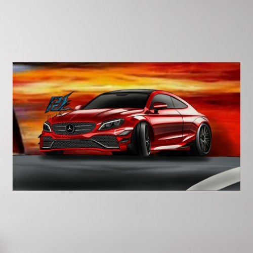 naquash mercedes amg c63 s coupe poster