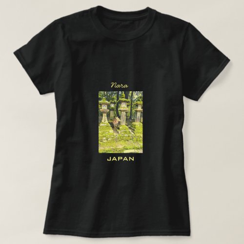 Nara Japan deer park travel print T_Shirt