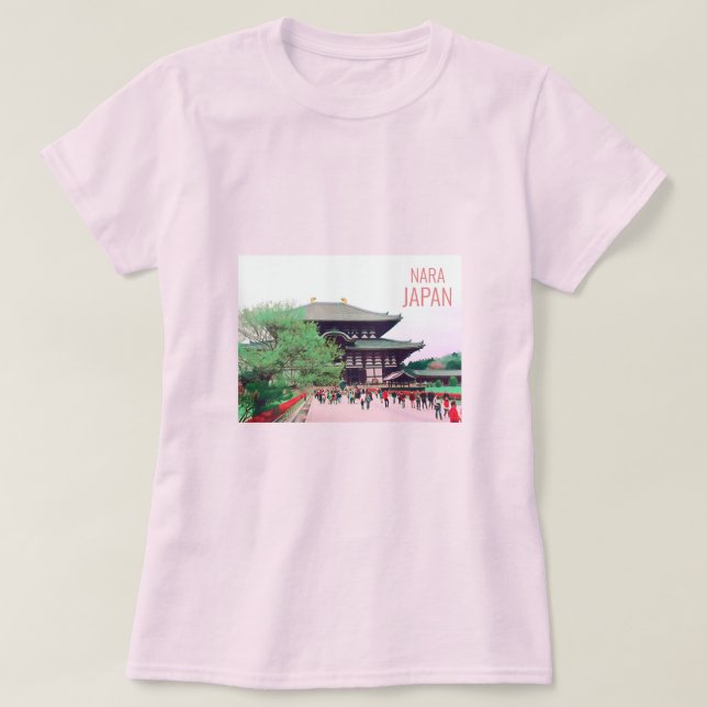 Nara Japan famous temple shrine travel T-Shirt (Design Front)