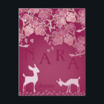 Nara Japan Sakura Deer Hand Illustrated  Postcard<br><div class="desc">Celebrate your time in Nara Japan with these beautiful hand illustrated Sakura postcards. Perfect for sharing with friends or selling at your tourism shop!</div>