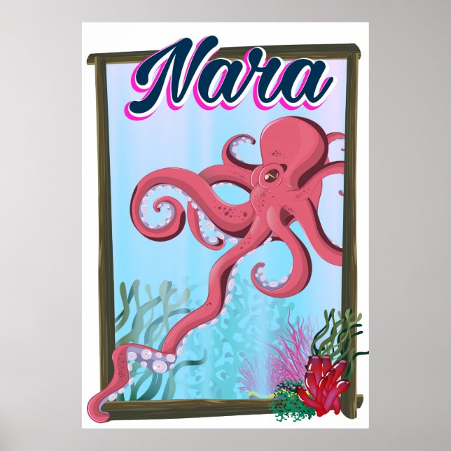 Nara Japan Squid travel poster (Front)