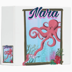 Nara Japan Squid travel poster 3 Ring Binder