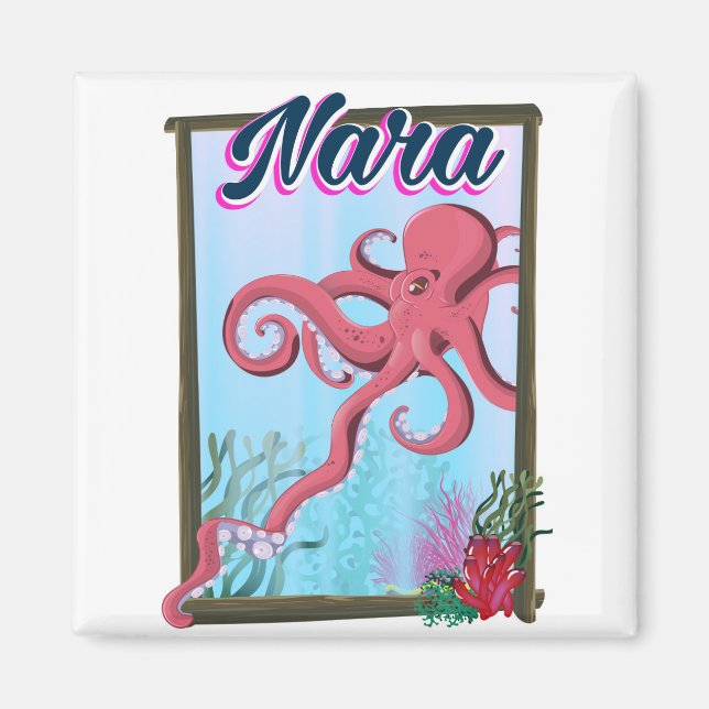 Nara Japan Squid travel poster Magnet (Front)