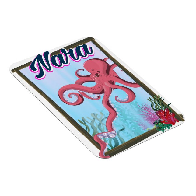 Nara Japan Squid travel poster Magnet (Right Side)