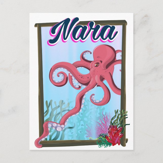 Nara Japan Squid travel poster Postcard (Front)