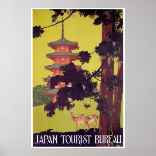 NARA JAPAN TOURISM VINTAGE c 1920 Poster