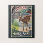 Nara Park Japan Deer Illustration Travel Art Retro Jigsaw Puzzle<br><div class="desc">Nara Park Japan vector artwork design. Nara Park,  located in Japan’s historic city of Nara,  is world-famous for its friendly,  free-roaming deer and nearby ancient temples such as Todai-ji and Kasuga Taisha.</div>