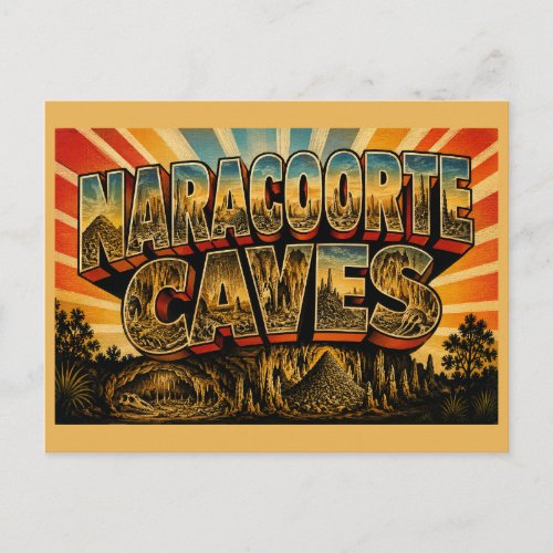 Naracoorte Caves SA Australia Fossil Site Art Postcard