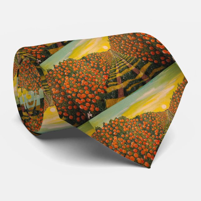 Naranjas de Valencia Painting by Alfred Fox Neck Tie (Rolled)
