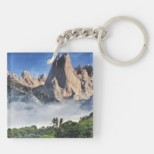 Naranjo de Bulnes, Limestone Park, Spain Keychain (Back)
