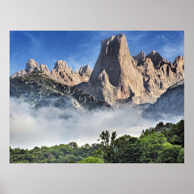 Naranjo de Bulnes, Limestone Park, Spain Poster (Front)