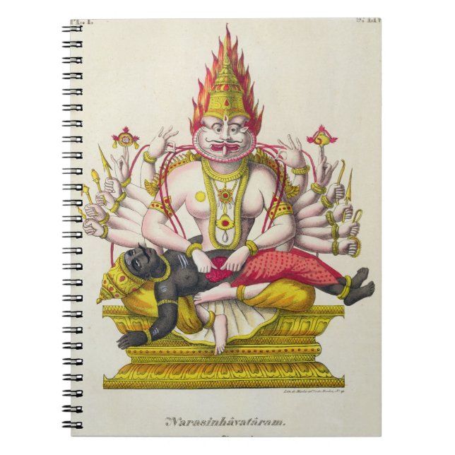 Narasimha, engraved by de Marlet (colour litho) Notebook (Front)