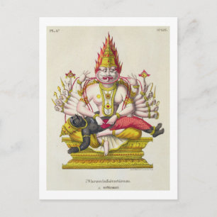 Narasimha, engraved by de Marlet (colour litho) Postcard