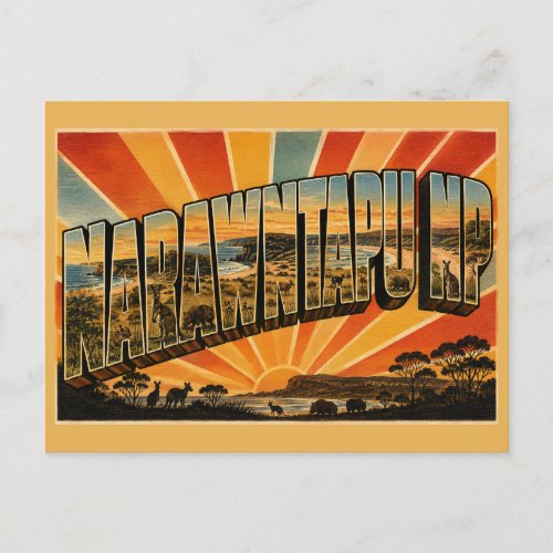 Narawntapu National Park TAS Vintage Travel Art Postcard