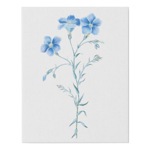 Narbonne Blue Flax Faux Canvas Print