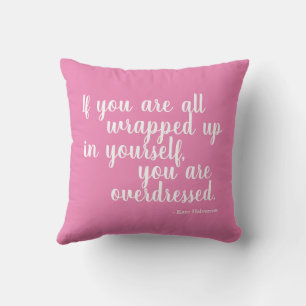 Narcissism Quote Pink and White Throw Pillow