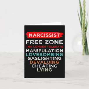 Narcissist Narcissistic Free Zone Awareness Card