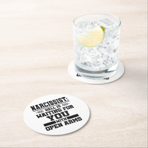 Narcissist Survivor Round Paper Coaster