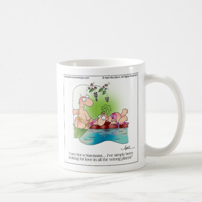 NARCISSIST WOMAN Mug by April McCallum (Right)