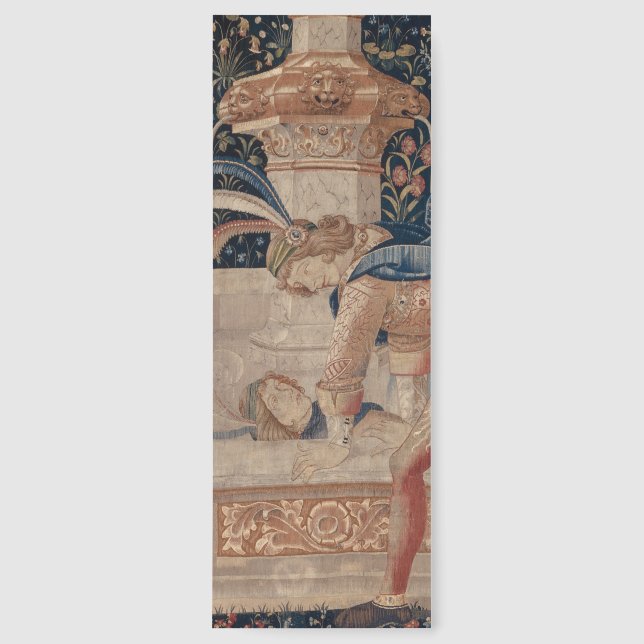 Narcissus at the Well, Medieval Tapestry Bookmarks (Front)