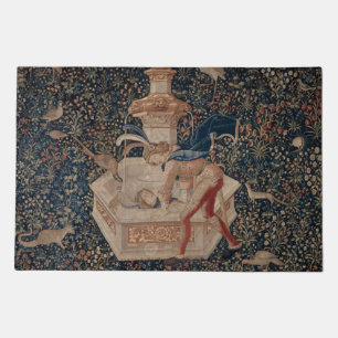 Narcissus at the Well, Medieval Tapestry Doormat