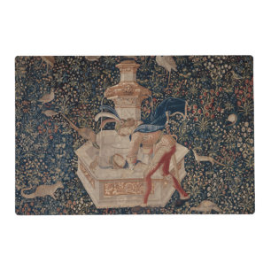 Narcissus at the Well, Medieval Tapestry Placemat