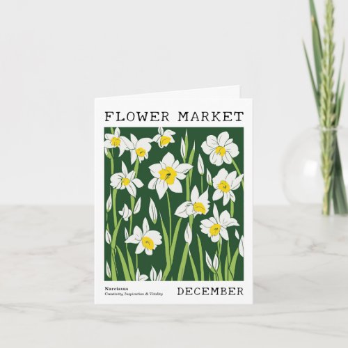 Narcissus Birth Flower Market December Birthday Card