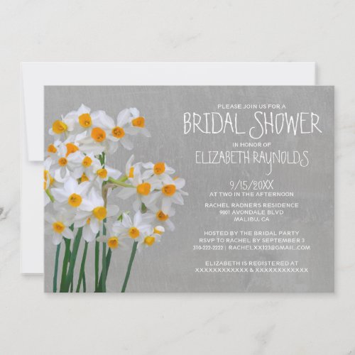 Narcissus Bridal Shower Invitations