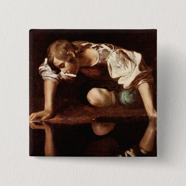 Narcissus by Caravaggio Button (Front)