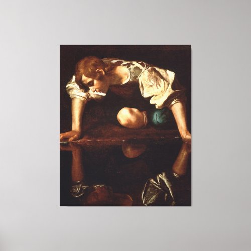 Narcissus by Michelangelo Merisi da Caravaggio Canvas Print