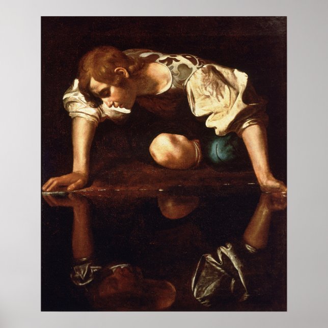 Narcissus by Michelangelo Merisi da Caravaggio Poster (Front)