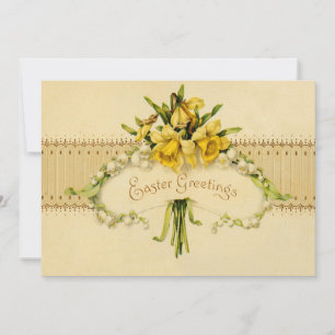 Narcissus Daffodil Lily of The Valley Easter Invitation