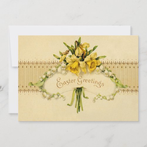 Narcissus Daffodil Lily of The Valley Easter Invitation