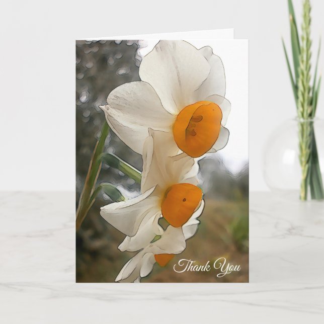 Narcissus. Flower. Thank You Card (Front)