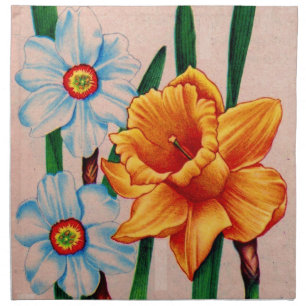 narcissus flowers napkin