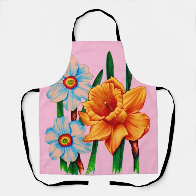 narcissus flowers print apron (Front)