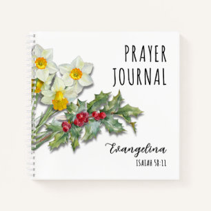 Narcissus Holly Floral Christian Prayer Notebook