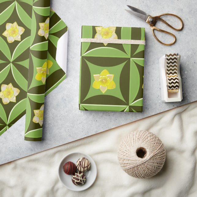 Narcissus in the Hole in the Barn Door Wrapping Paper (Crafts)