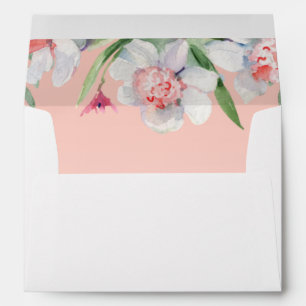 Narcissus on Apricot Pink with Return Address Envelope